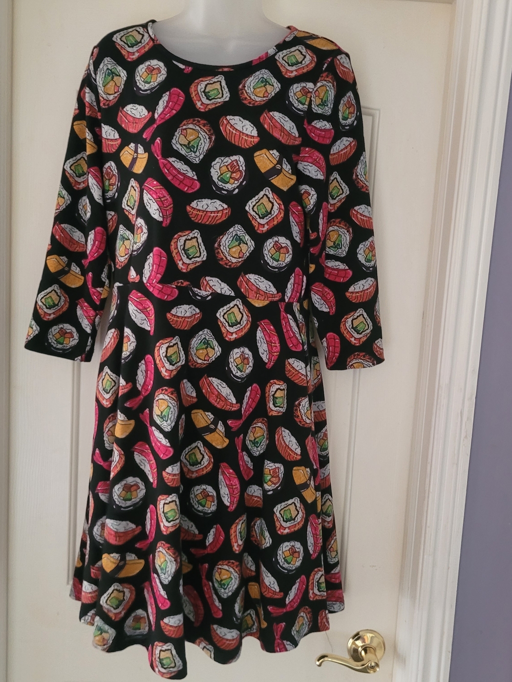 Sushi Print Midi Dress